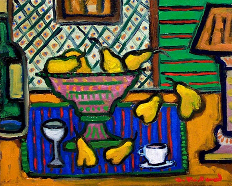 Yellow Pears and Blue Image 1