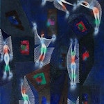 Music Hall by Alfred Pellan, 1960 oil - (30x19 in)