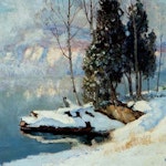 Comandants Point - Lac Tremblant by Maurice Cullen, 1922 oil on canvas - (24.5x32.5 in)