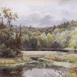 Lake of The Woods by Lucius R. O'Brien, 1890 watercolour - (14.75x21 in)