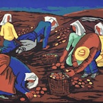 Potato Pickers by Fritz Brandtner, circa 1943 Sampson-Matthews Silkscreen - (30x40 in)