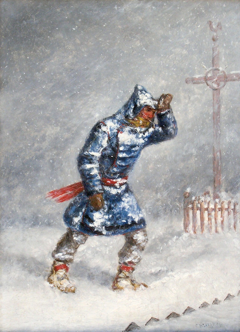 Man in a Blizzard