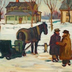 Winter - Berthierville, Quebec by Kathleen Morris, circa 1932 Oil on Canvas - (18x20 in)