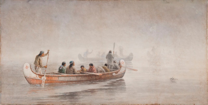 Indians in Canoes Image 1