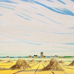 Haystacks by Robert N. Hurley, 1956 Watercolour - (10x14 in)