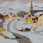 Village in the Laurentians by Clarence Gagnon Sampson-Matthews Silkscreen - (19.5x28.5 in)