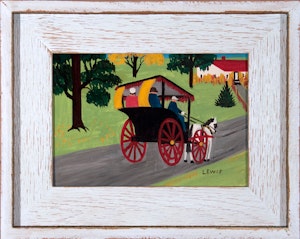 Carriage by Maud Lewis, circa 1955 Oil on Board - (8.5x12 in)