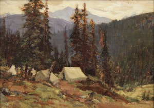Untitled (Tent in Mountain Landscape)