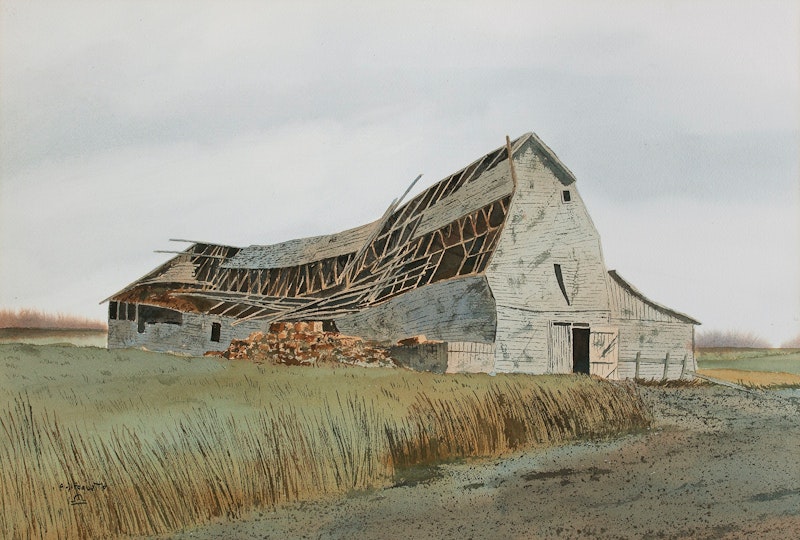 Old Barn Roof Collapsing