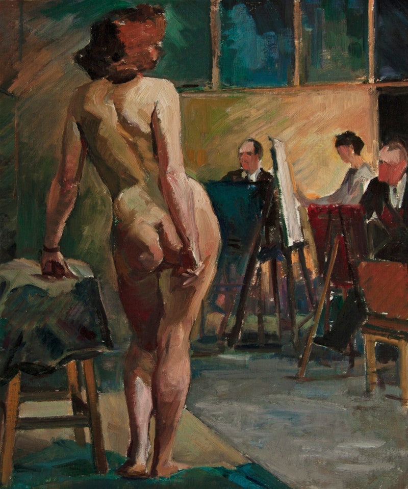 Nude Model in Art Class Image 1