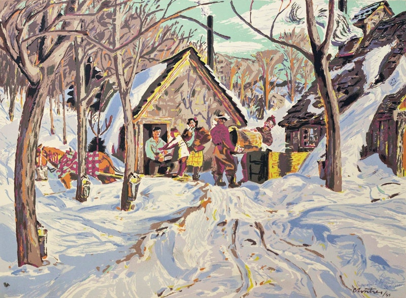 Sugar Time, Quebec by Albert Edward Cloutier, circa 1945 Sampson-Matthews Silkscreen - (20x27 in)