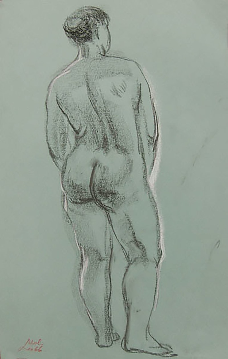 Womanhood II by Leo Mol, 1966 Conte Crayon on Paper - (17.25x10.75 in)