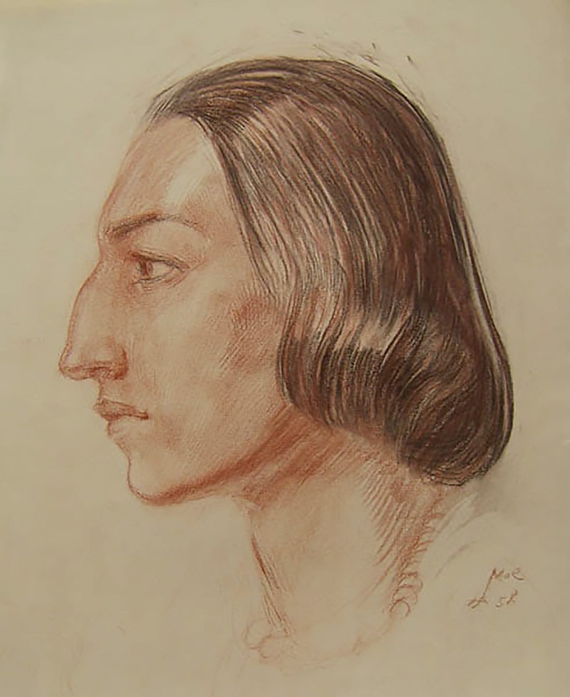 Head of a Woman in Profile, Study