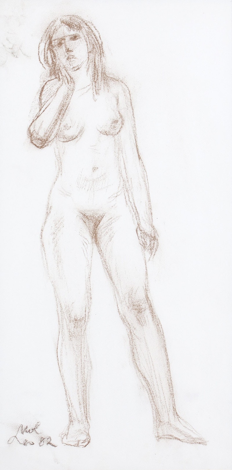Recollection by Leo Mol, 1982 Conte Crayon on Paper - (16x8 in)