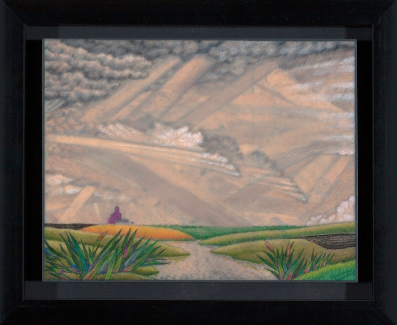 Distant Rains by Don Proch, 2012 Mixed Media on Panel - (6.75x8.75 in)