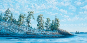 Late Spring Town Island, Mosquito Point by Randolph Parker, 2022 Acrylic on Canvas - (36x72 in) | Contemporary Artist