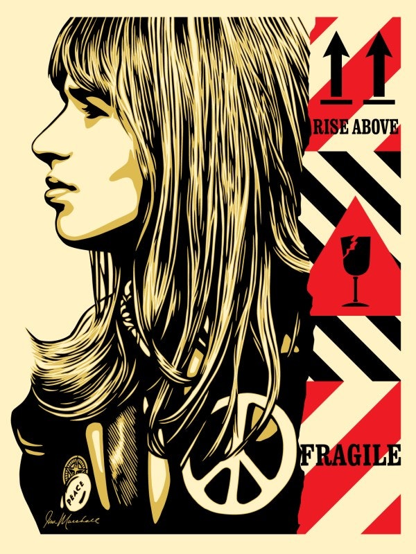 Fragile Peace 41/450 by Shepard Fairey, 2017 Silk Screen - (24x18 in)