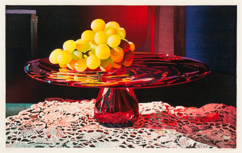 A Glow of Grapes on Garnet Glass 14/75