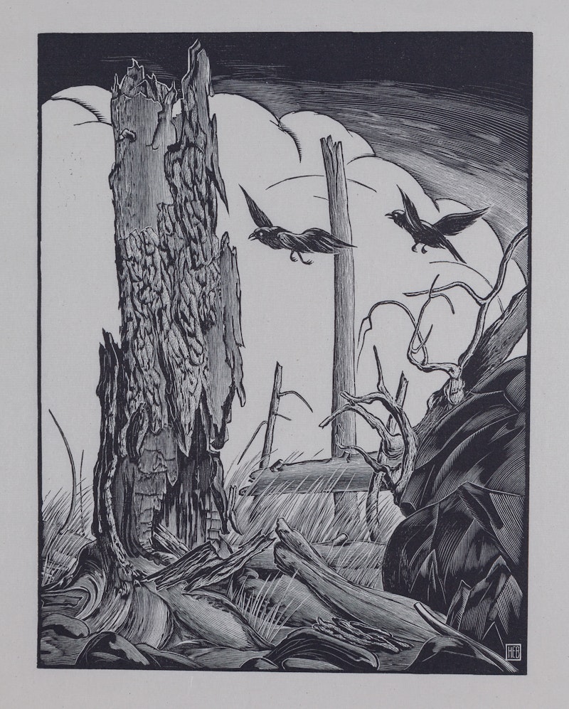 Untitled (Black Birds & Stump) Image 1