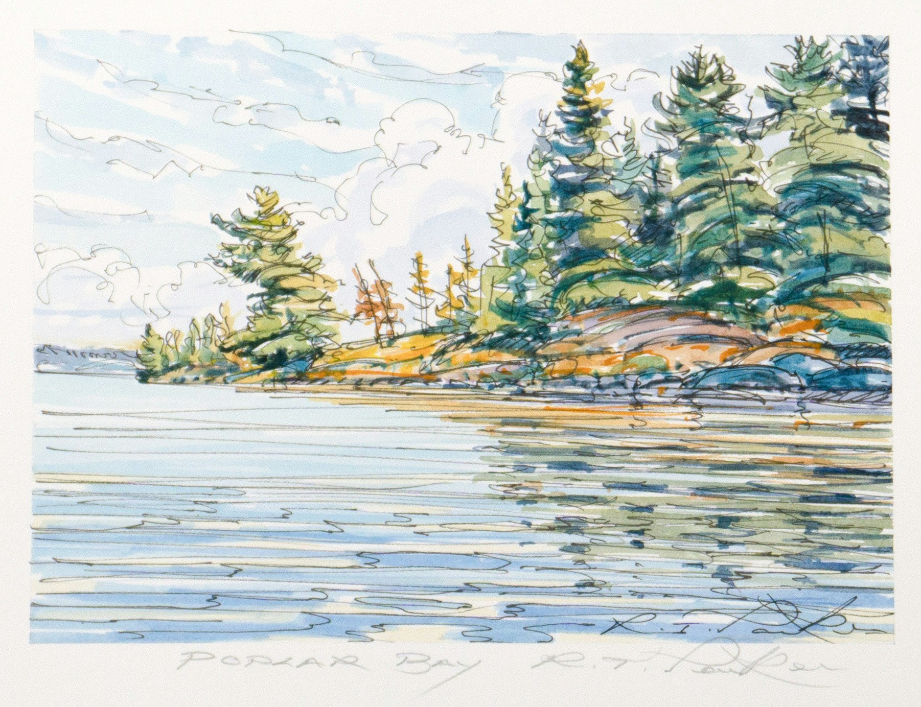 Poplar Bay by Randolph Parker, 2021 Watercolour - (5x7 in)
