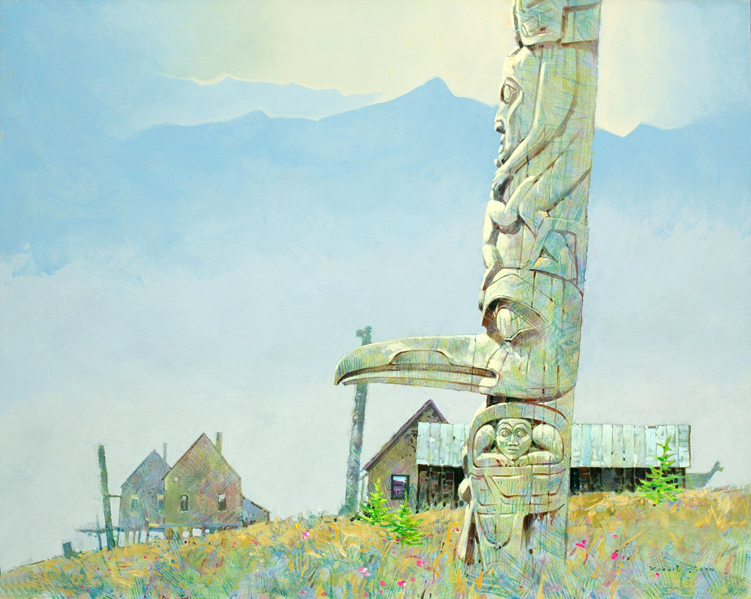 Morning - The Deserted Village by Robert Genn, 1989 Oil on Canvas - (48x60 in)