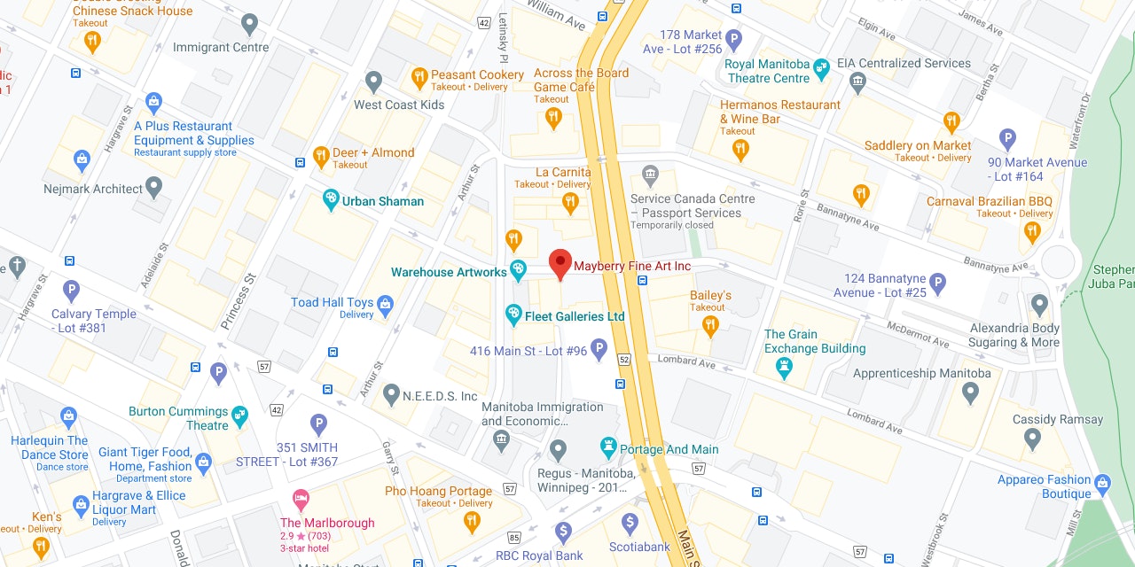 Google Maps Mayberry Fine Art WInnipeg Downtown Location